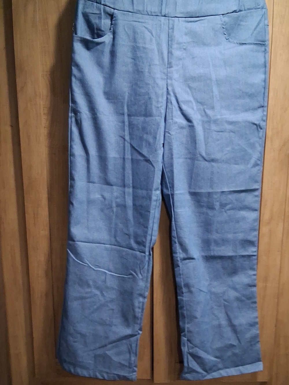Women's Light Blue Pull-On Stretch Pants